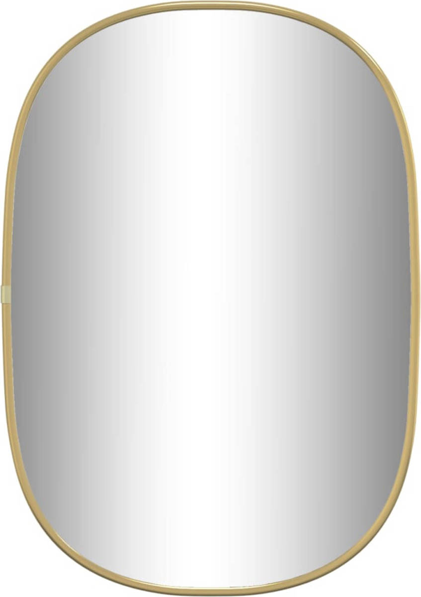 The Living Store Gouden Wandspiegel - 50 x 35 cm - Duurzaam Glas/PVC - Wandgemonteerd - Heldere Weerspiegeling