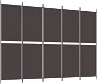 The Living Store Kamerscherm Bruin - 250 x 180 cm - Inklapbaar - Stof (100% polyester) en ijzer
