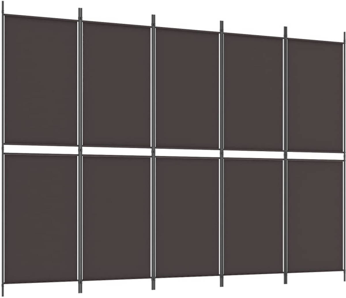 The Living Store Kamerscherm Bruin - 250 x 180 cm - Inklapbaar - Stof (100% polyester) en ijzer