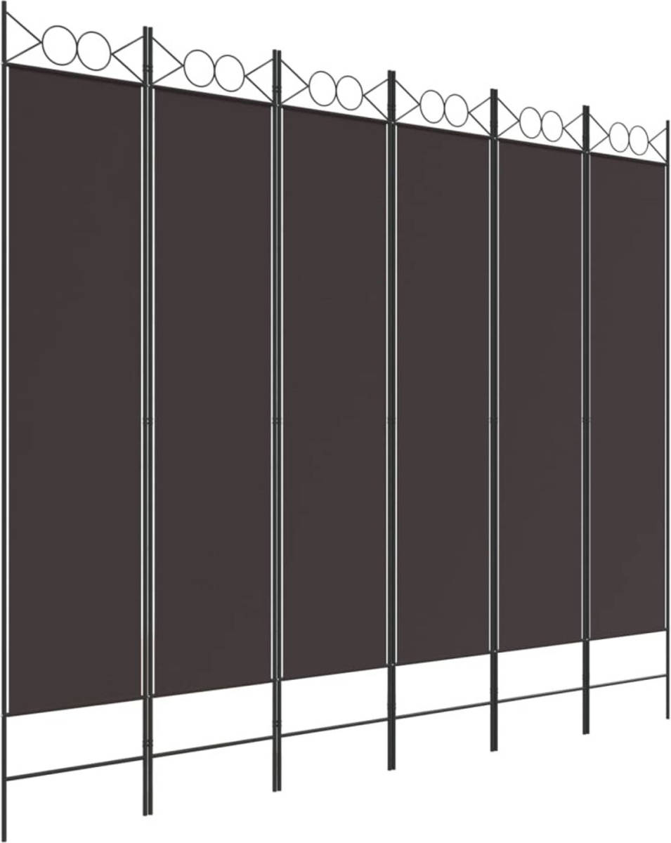 The Living Store Kamerscherm - Bruin - 240 x 200 cm - Inklapbaar