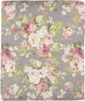 Clayre & Eef Bedsprei 1-persoons Grijs Groen Polyester Katoen Rechthoek Bloemen Sprei Grijs Sprei