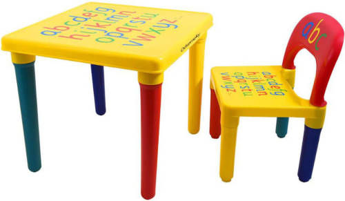 Decopatent ® ABC Alfabet Kindertafel met Stoel - Speeltafel