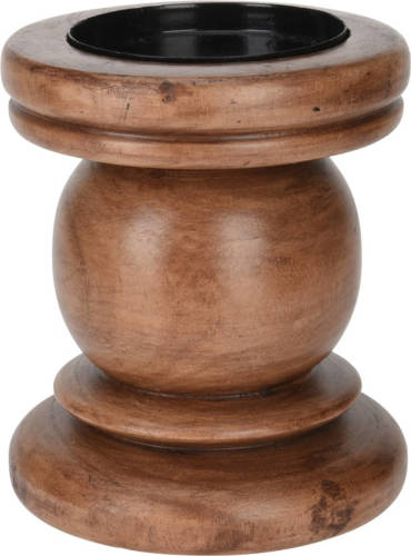 Nampook - Candle Holder Wood 14 cm Brown