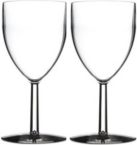 Rosti 2x Mepal wijn glazen van hard kunststof - Wijnglazen