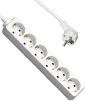 Stekkerdoos - 6-voudig - Wit - 3 Meter - Allteq