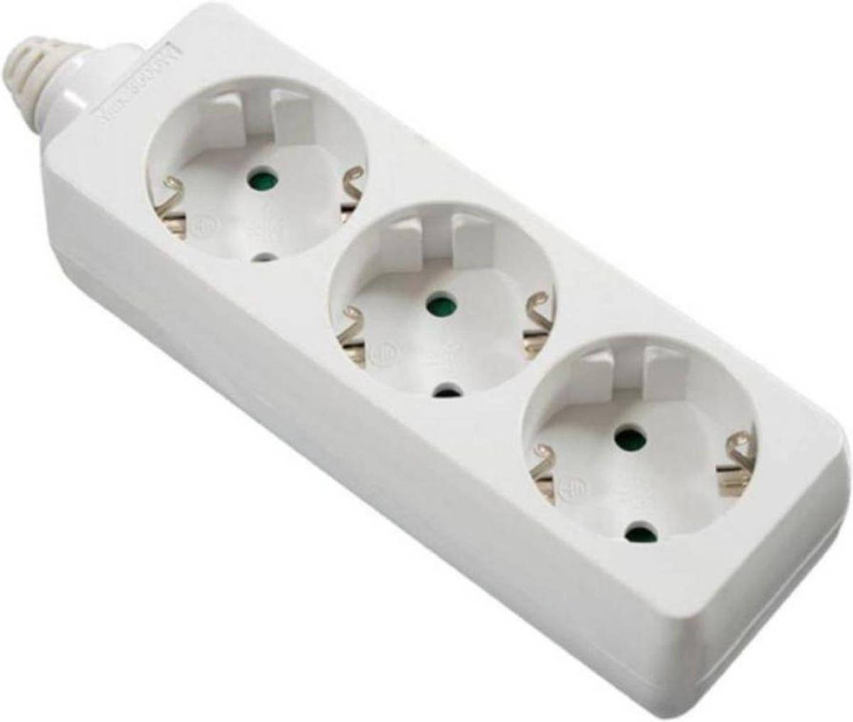 Allteq Stekkerdoos - 3-voudig - geen kabel - Wit