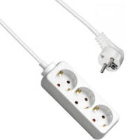 Allteq - Stekkerdoos - 3-voudig - Wit - 5 meter