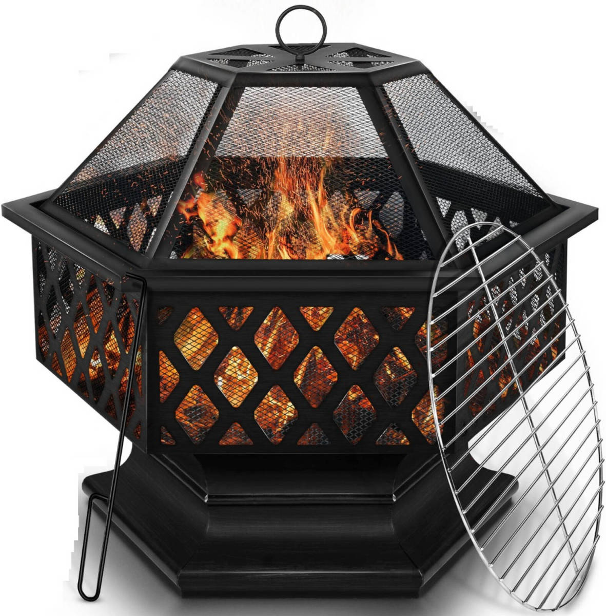 Tillvex - vuurschaal met vonkenbescherming 4in1 grillhaard BBQ vuurkorf tuin