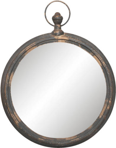 Clayre & Eef Wandspiegel 52S119 62*6*78 cm - Zwart Ijzer Grote Spiegel