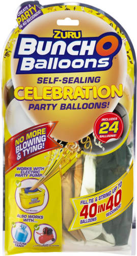 BunchoBalloons Bunch O Balloons Bag - 24 Balloons Zwart-Goud-Wit
