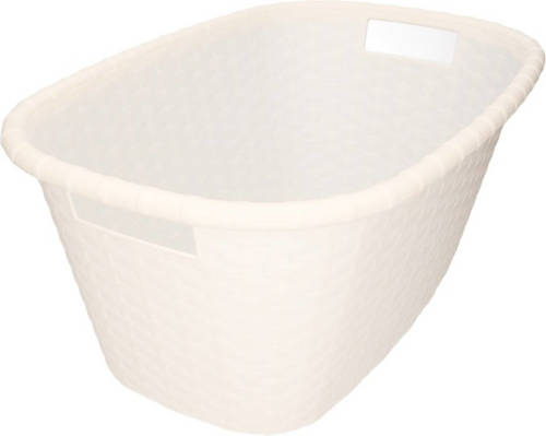 Bathroom Solutions Witte kunststof wasgoed mand 35 liter - Wasmanden
