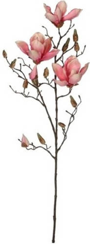 Mica Decorations Magnolia beverboom kunstbloemen takken 90 cm decoratie - Kunstbloemen