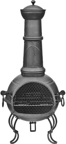 La Hacienda Terrashaard Murcia Medium with Grill - L 40 x B 40 x H 88 cm - Staal - Zwart