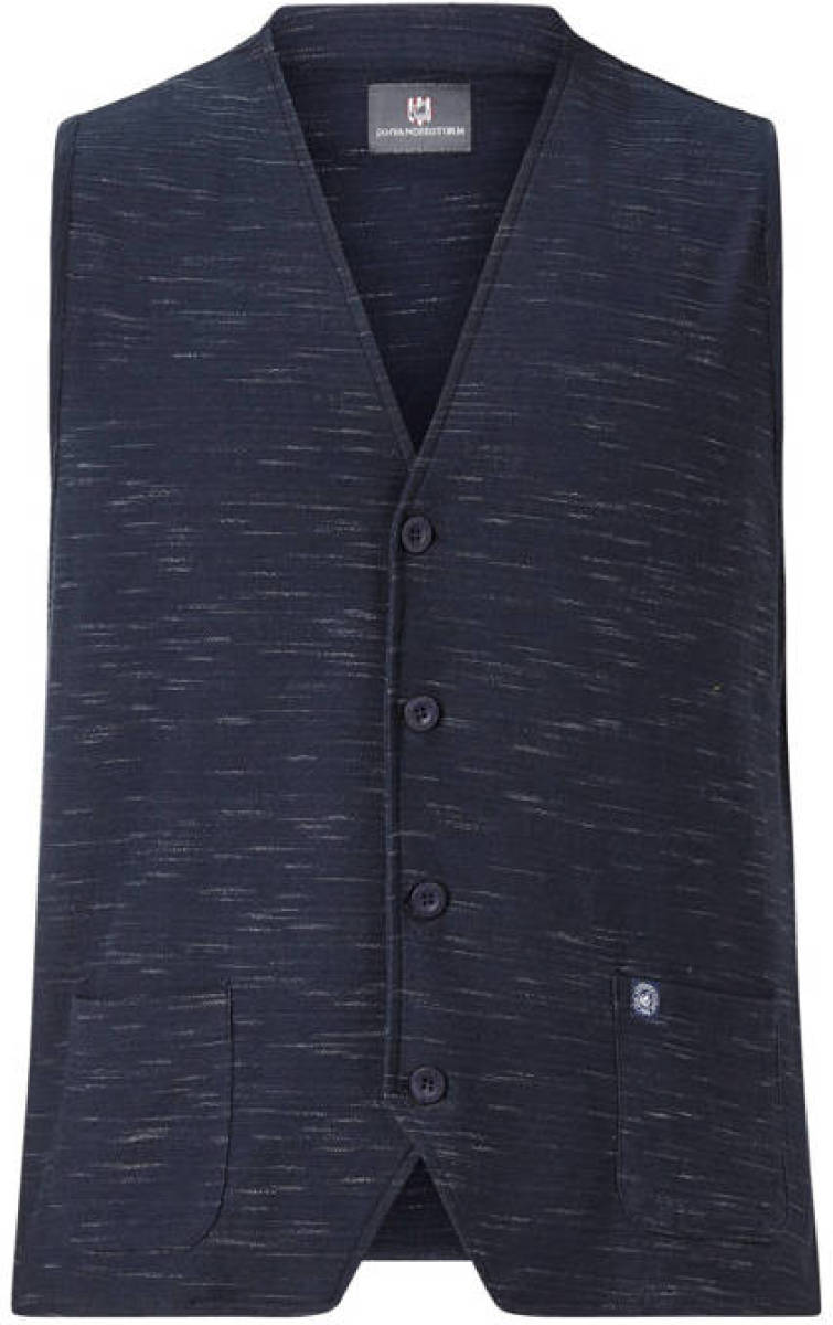 Jan Vanderstorm gemêleerd gilet Plus Size Ahlmann donkerblauw