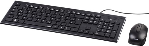 Hama Cortino Toetsenbord-/muis-set (Qwerty US) Toetsenbord Zwart