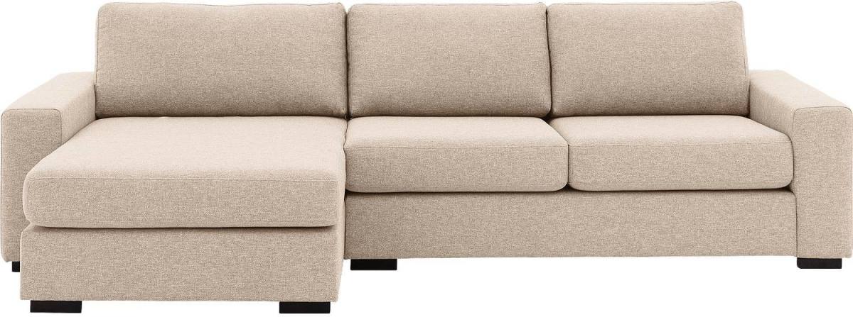 Goossens Hoekbank Lucca Met Chaise Longue wit, stof, 2,5-zits, stijlvol landelijk met chaise longue links