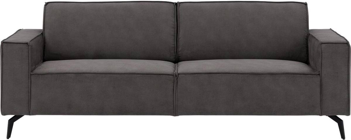 Goossens Hoekbank Hercules donkergrijs, microvezel, 3-zits, modern design