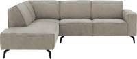 Goossens Hoekbank Hercules grijs, microvezel, 2-zits, modern design met ligelement links