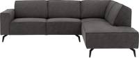 Goossens Hoekbank Hercules donkergrijs, microvezel, 2,5-zits, modern design met ligelement rechts