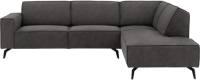 Goossens Hoekbank Hercules donkergrijs, microvezel, 3-zits, modern design met ligelement rechts