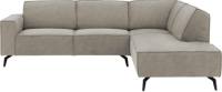 Goossens Hoekbank Hercules grijs, microvezel, 2,5-zits, modern design met ligelement rechts