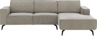 Goossens Hoekbank Hercules grijs, microvezel, 2,5-zits, modern design met chaise longue rechts