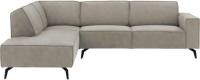 Goossens Hoekbank Hercules grijs, microvezel, 3-zits, modern design met ligelement links