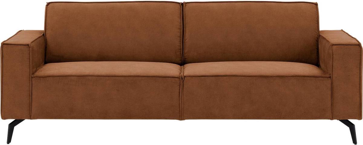 Goossens Hoekbank Hercules bruin, microvezel, 3-zits, modern design