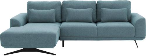 Goossens Excellent Bank Princess blauw, stof, 3-zits, elegant chic met chaise longue links