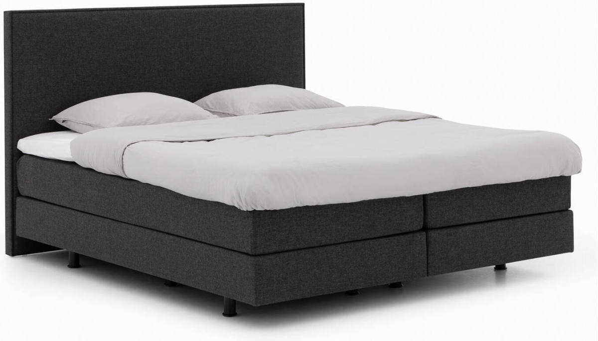 Goossens Boxspring Compleet Firenze, Vlak 140 x 200 cm box (=2x70cmx200cm) 2x matras gestoffeerd pocketvering, 1x matrastopper joy deluxe