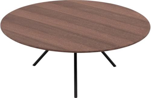 Goossens Salontafel Bo rond, hout eiken donker bruin, modern design, 80 x 31 x 80 cm