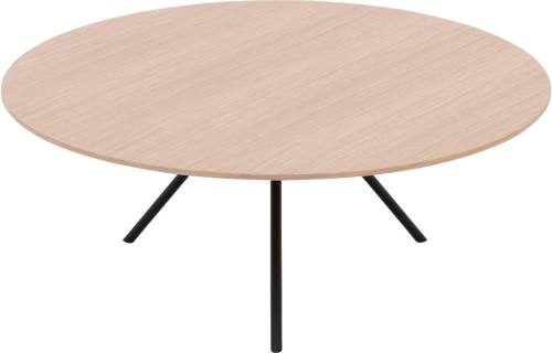 Goossens Salontafel Bo rond, hout eiken wit, modern design, 80 x 31 x 80 cm