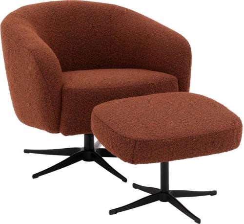 Goossens Excellent Draaifauteuil Mouton, Fauteuil + hocker