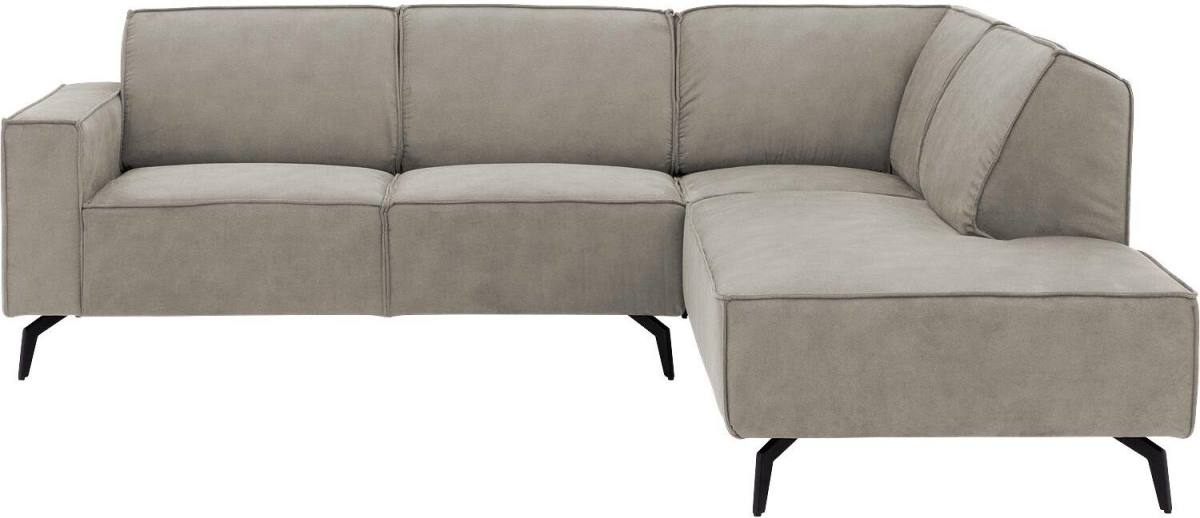 Goossens Hoekbank Hercules grijs, microvezel, 2-zits, modern design met ligelement rechts