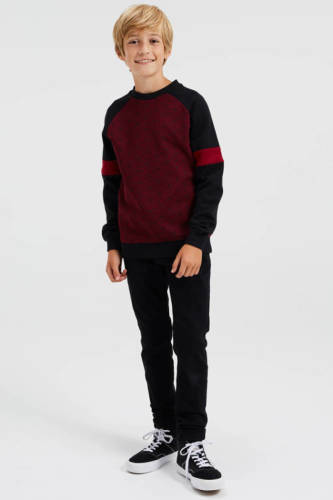 WE Fashion sweater rood/zwart