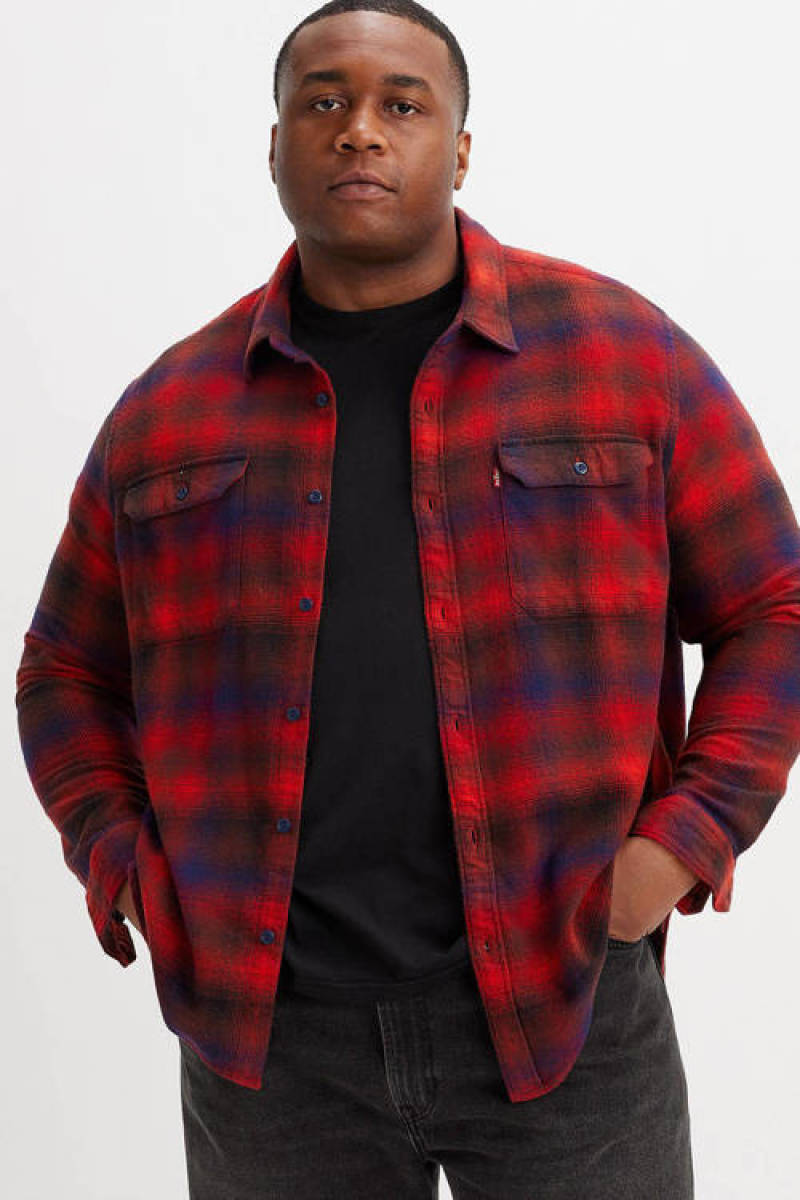 Levi's Big and Tall geruit regular fit overshirt Plus Size rood