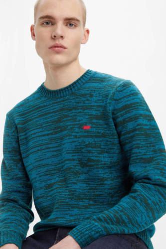 Levi's gemêleerde trui met wol groen/blauw