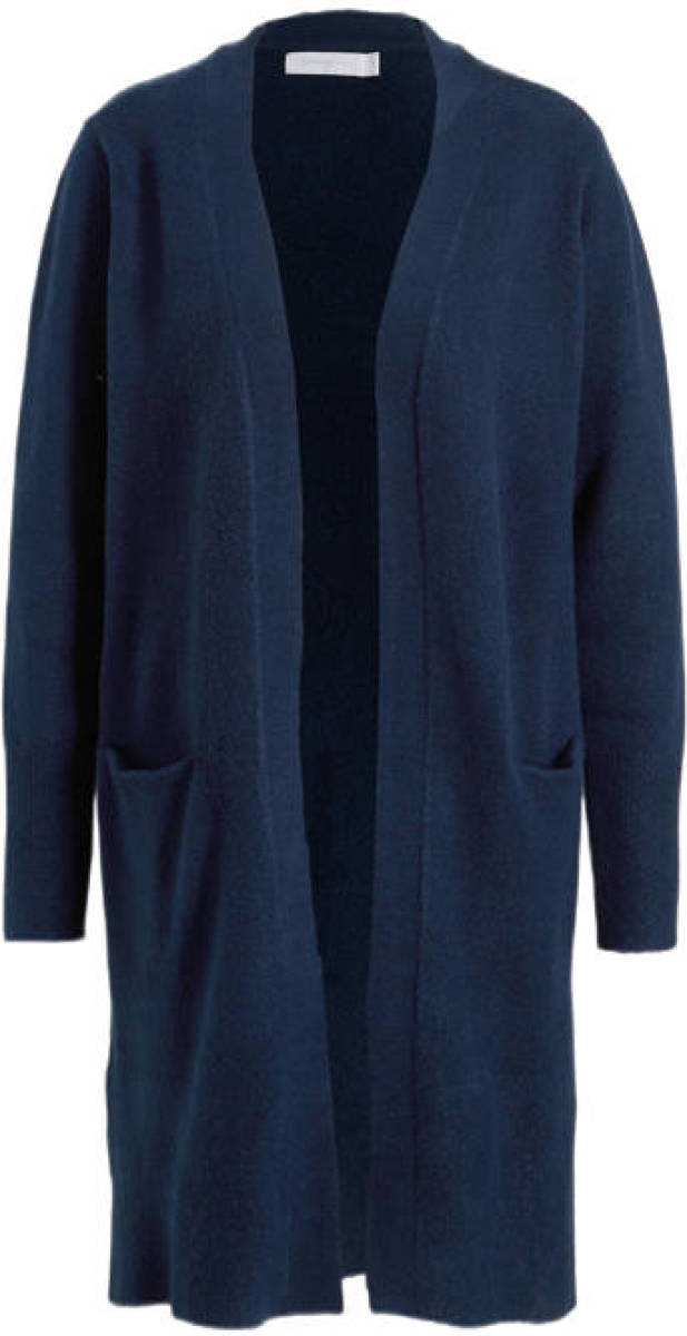 Imagine lang gebreid vest donkerblauw
