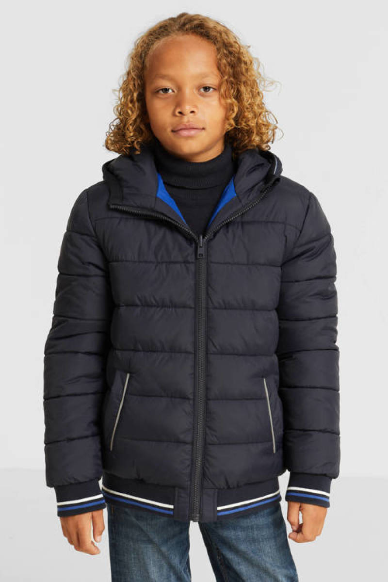 anytime reversible winterjas blauw