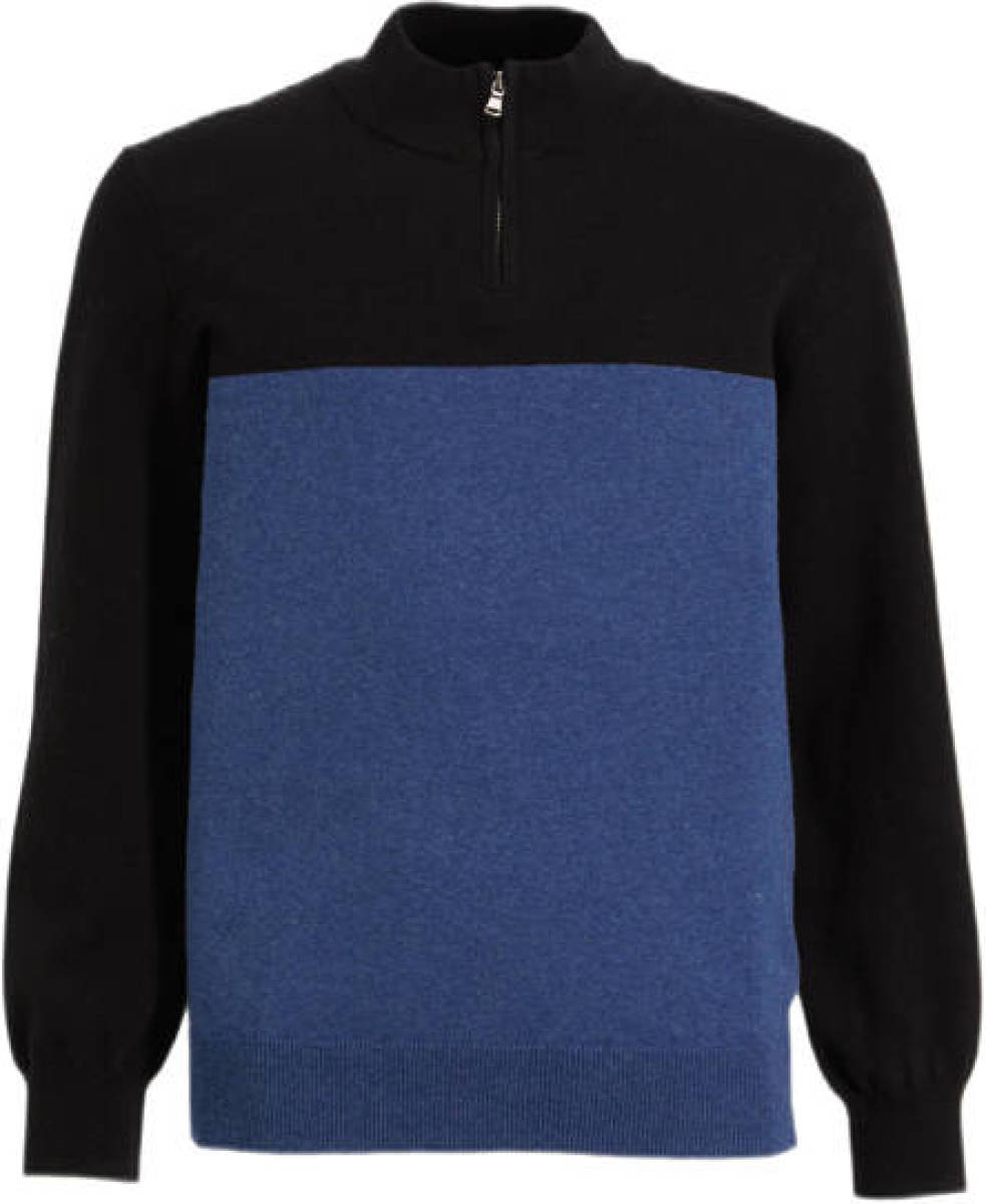 anytime schipperstrui blauw/zwart