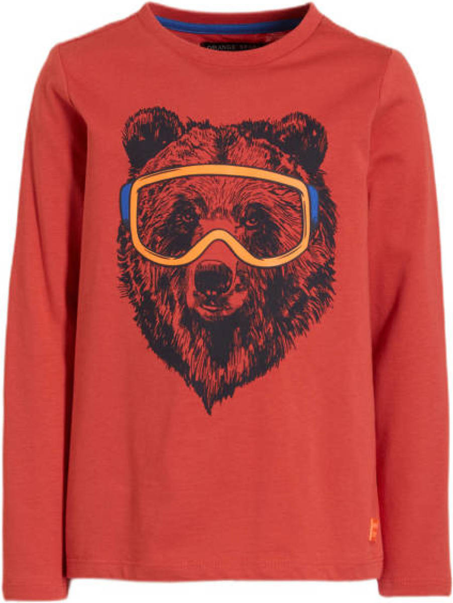 Orange Stars longsleeve Nicolai rood
