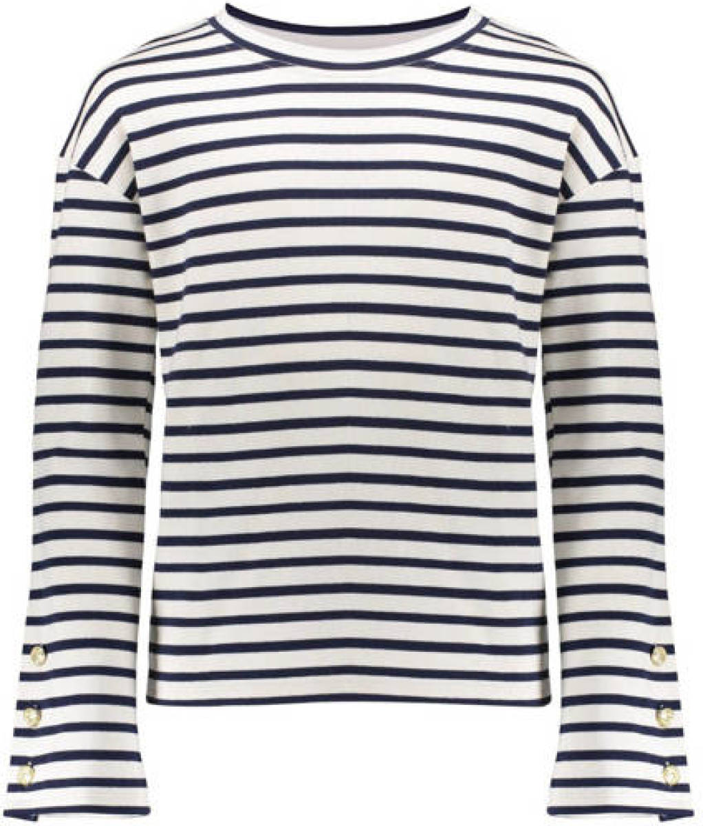 Geisha gestreepte sweater zwart/ecru