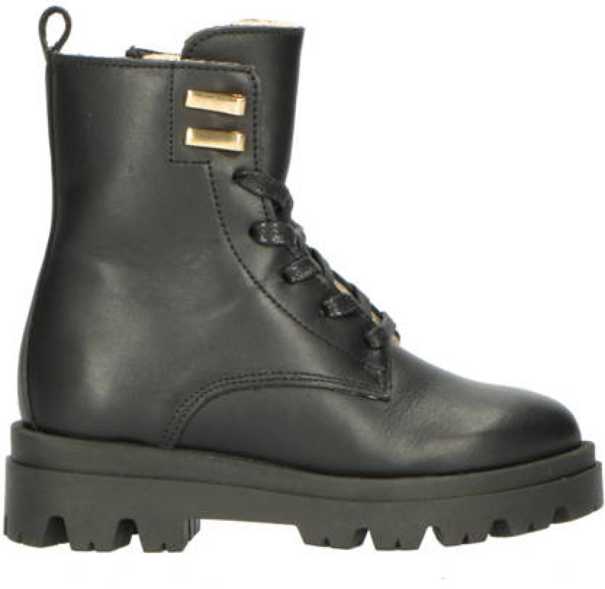 HIP leren veterboots zwart