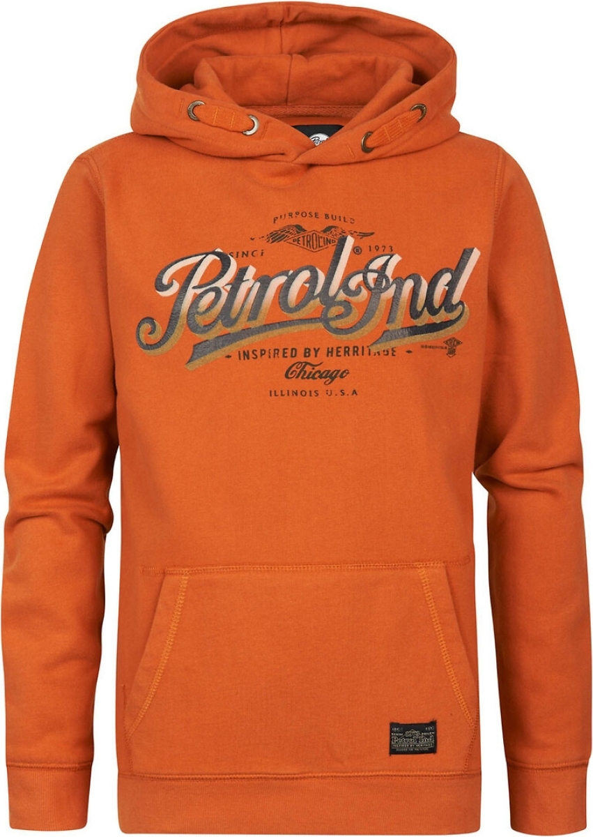 Petrol Industries hoodie met logo oranje
