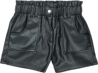 KIDS Only GIRL imitatieleren high waist paperbag short KOGSTEPHANIE zwart