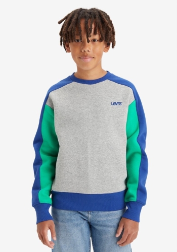 Levi's Kids sweater grijs melange/hardbluaw/frisgroen