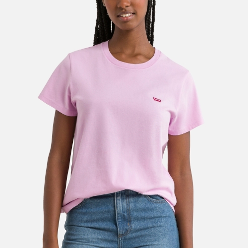 Levi's jersey T-shirt met borduursels roze