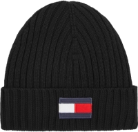 Tommy hilfiger gebreide muts met vlaglogo donkerblauw