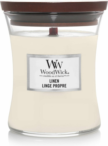 Woodwick geurkaars Linen Medium