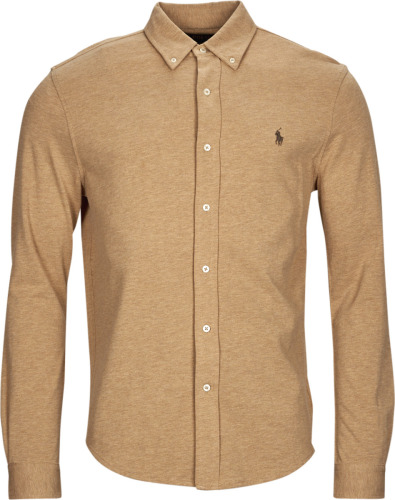 Polo ralph lauren slim fit overhemd met logo classic camel heather